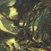 Albert Pinkham Ryder Siegfried and the Rhine Maidens painting